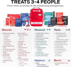 Large First Aid Kit for Car, Travel & Home - Emergency Kit for Hiking, Camping, Backpacking and Outdoors - Includes Zip Stitc