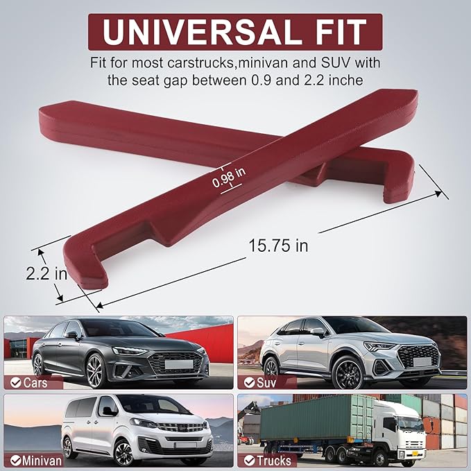 UREHEPO 2pcs Elastic Car Seat Gap Filler Organizer, Universal Interior Car Accessories to Stop Things from Dropping and Add Style for Car SUV and Truck, Fill The Gap Between Seat and Console - Red