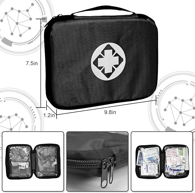 300Piece Travel First Aid Emergency Kit Home Essentials Hiking Survival Essential Kit for Outdoor Adventure Camping Backpack,