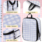 5 Pack Compression Packing Cubes for Travel Space Saving Cubes Luggage Organizer for Suitcase(Plaid,L)