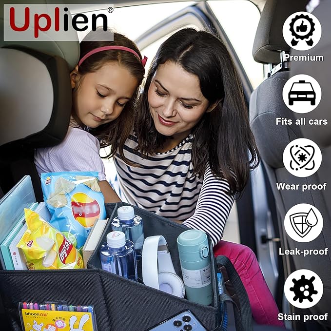 Front-Back Seat Car Organizer Box - Portable Passenger Seat Organizer, Odorless Fabric Car Seat Organizer, Universal Foldable A