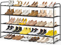 MISSLO 4 Tier Long Shoe Organizer for Closet Shoe Rack for Bedroom Closet Floor Shoe Shelf for Entryway Storage Stackable Wid
