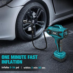 Cordless Tire Inflator Air Compressor Compatible with Makita 18V Battery, 160PSI Portable Air Pump with Digital Pressure Gauge, Fast Inflation for Cars, Motorcycles, Bikes(Bare Tool)