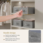 Collapsible Storage Bins, Fabric Organizer Baskets, Cube Boxes for Organizing Home, Office and Closet, Grey, 3 Pack, 13.0x9.0