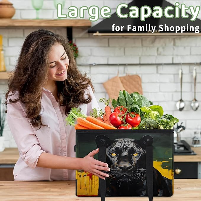 Reusable Grocery Bag Foldable Shopping Tote Bag with Handles Reusable Shopping Bags Large Kitchen Grocery Bags