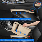 Car Seat Gap Filler Organizer 2 Pack, Car Seat Organizer with Cup Holders, 3-in-1 Removable Auto Organizer for Women, Universal Fit SUV Truck Fill The Gap Between Seats & Console(Beige)