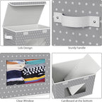 Univivi Fabric Foldable Storage Boxes [4-Pack] Large Collapsible Stackable Storage Bins with Lids, Closet Organizers and Stor