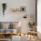 Vivelove Natural Wood Floating Shelves 36”，8 inch Deep Floating Shelf with Invisible Brackets, Unfinished Wall Shelves for Li