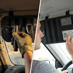 Molle Car Sun Visor Organizer, Auto Semi-Rigid MOLLE Panel Police Gear Holder w/Zipper Pocket & Sunglasses Clip, Universal Tactical Panel Visor Organizer for Cars SUVs Trucks