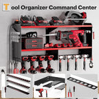 Spampur Power Tool Organizer Wall Mount with Charging Station, 15 Min Assembly & Maximum 420lbs Load by Heavy Duty Metal, 8 S