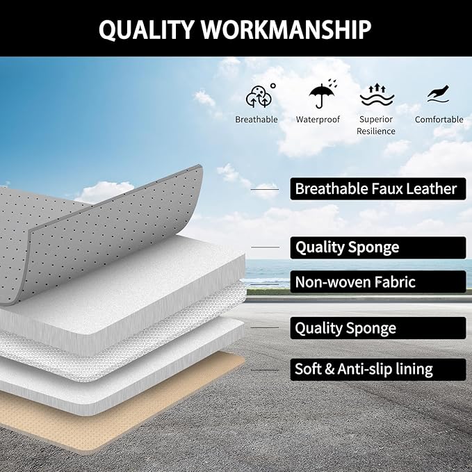 Car Seat Covers Full Set, Leather Seat Covers for Cars, Waterproof Car Seat Protector,Non-Slip Car Interior Covers, Automotiv