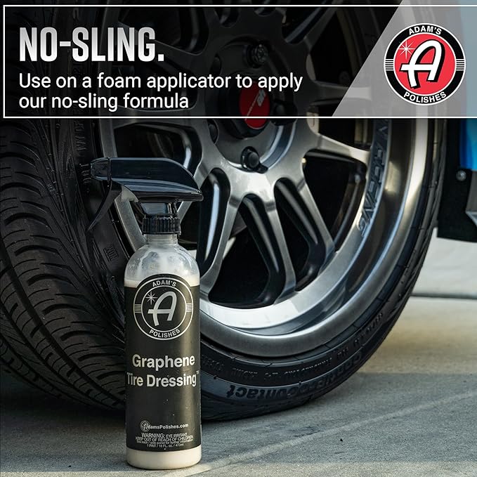 Adam's Polishes Graphene Tire Dressing - Deep Black Finish W/Graphene Non Greasy Car Detailing | Use W/Tire Applicator After 