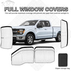 KMF 6pcs Thicken Full Window Sun Shades for Ford F-150 4Door 2021-2025 Accessories,F150 Sunshade Privacy Car Window Covers for Windshield Side Rear, UV Block and Blackout for Camping Outdoor