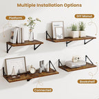 Floating Shelves for Wall,40" Wall Mounted Shelves Set of 2,Long Wood Floating Shelves,Hanging Wide Display & Storage Shelf w