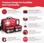 520 Piece Large First Aid Kit – Emergency Survival Kit for Car, Home, Camping, and Travel – Compact Medical Kit for Roadside 