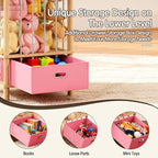 Brelley Stuffed Animal Storage Wood Toy Storage Organizer with Drawer, Large Toy Chest Stuffed animal holder for Kids Nursery