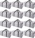 PANDA JOYS Extra Large Moving Bags with Zippers & Carrying Handles, Heavy-Duty Storage Tote for Space Saving Moving Storage, 