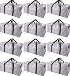 PANDA JOYS Extra Large Moving Bags with Zippers & Carrying Handles, Heavy-Duty Storage Tote for Space Saving Moving Storage, 