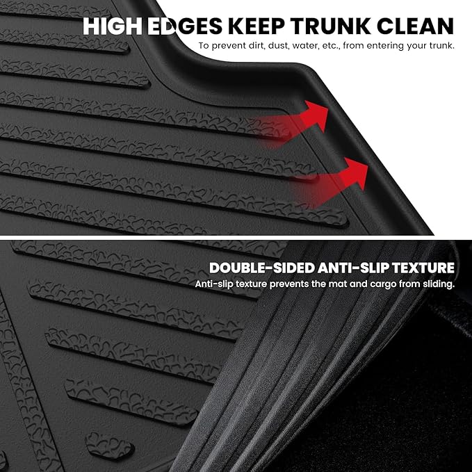 LASFIT Cargo Mat for Hyundai Ioniq 5 2022-2024/ IONIQ 5 N 2025, All Weather TPE Custom Fit Easy Clean Car Trunk Mat for Hyundai Ioniq 5 2022-2024/ IONIQ 5 N 2025 Cargo Liner, Black