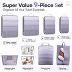 Veken 9/11 Set Compression Packing Cubes for Travel Essentials,Compressible Expandable Large Luggage Suitcase Organizer Bags 