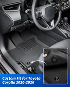 Car Floor Mats for Toyota Corolla 2020-2025 2026(Not for Hatchback or Cross), All-Weather XPE Accessories Custom Fit Carpet for Corolla 2026 2025 2024-2020 Gas Hybrid, Front Rear Cargo Black Liners