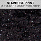 BDK Black Stardust Car Seat Covers for Front Seats, 2 Count.Glitter Pattern Front Seat Cover Set with Matching Headrest, Side