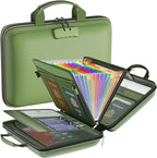 Fireproof File Organizer with Lock, Hard Case Fireproof Document Box with 13 Colorful Pockets Accordion File Folder, Importan