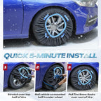 4 Pack Automotive Snow Socks for Tire, Traction Aid Anti Slip Tire Covers Chain with Ice Scraper Gloves, Universal Emergency Winter Kit for Cars Suvs Trucks Quick Fit Easy Installation (L)