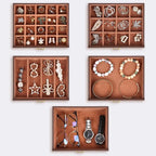 Kendal Extra Large Jewelry Box Jewelry Case PU Leather 6 Tier 5 Drawers Large Storage Capacity with Mirror Jewelry Storage Or