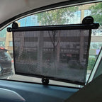 Vrasly 2 Pack Roller Car Side Window Sun Shade, Retractable Car Window Shade for UV and Sun Glare Protection (18"x20")
