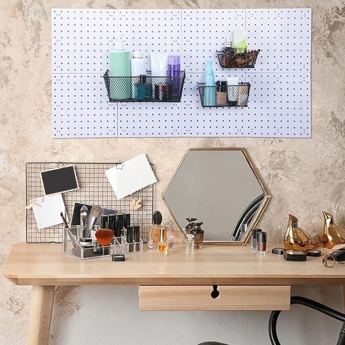 Photect Pegboard Wire Baskets Accessories Hanging Wall Organizer 3 Sizes Pegboard Bins Basket Home Garage Multi Fit Organizer
