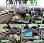 lebogner Steering Wheel Tray, Car Tray for Eating, Hook On Steering Wheel Desk for Food, Laptop and Car Accessories, Car Road Trip Must Haves Gadgets Car Table (Dark Pink)