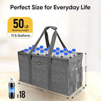 BALEINE Extra Large Utility Tote Bag with Wire Frame for Storage (Gray, 22''x12''x10'')