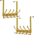 Dseap Over The Door Hook Hanger - Fits 1 3/8" to 1 3/4" Standard Doors | 5 Tri Hooks Heavy Duty Towel/Coat Rack | Door Organi