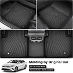 Powerty Floor Mats for 2019-2022 2023 2024 Kia Forte Accessories All Weather Floor Liner 3D TPE 1st & 2nd Row Floor Mat Heavy-Duty Floor Liners
