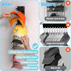 Hat Organizer for Baseball Caps: Hat Rack for Wall & Door, 10-Tier Hat Storage Display Holder Hold up to 20 Hats, Wall Mounte