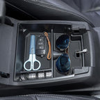 JDMCAR Center Console Organizer Compatible with 2023 2024 2025 2026 Chevy Colorado/GMC Canyon Accessories, Coin Container Armrest Secondary Storage Box with Non-Slip Silicone Mat (Black Trim)