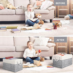 Fab totes Storage Bins [3-Pack], Foldable Storage Baskets for Organizing Toys, Books, Shelves, Closet, Large Storage Box with