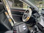 Handmade Crochet Sun Moon Car Steering Wheel Covers Universal 14-15 inch,Cute Steering Wheel Cover,Car Accessories (Wheel Cover+2belt Cover+2Coaster+Hanging)