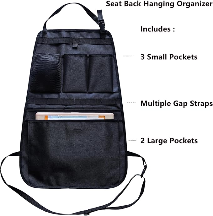 Car Seat Back Organizer, Car Back Seat Storage with Multiple Pockets, Car Seat Hanging Pocket,Front Seat Organizer Headrest Bag Compatible with Car SUVs Pickup and Truck