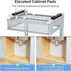 Under Sink Organizer, 2 Pack 2 Tier Pull Out Under Cabinet Organizer Shelf with Pad for Framed Cabinets, Metal Slide Out Unde
