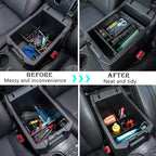 JDMCAR Center Console Organizer Set Compatible with 2010-2024 Toyota 4Runner Accessories Insert ABS Black Compartment Divider Armrest Tray (2-Pack)