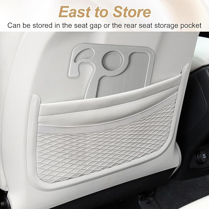 HARFINGTON 2 Pcs 2 in 1 Car Steering Wheel Tray Car Food Trays Auto Steering Wheel Under Table Desk for Eating Food Drink Laptop Writing Work, Grey