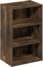 Furinno Basic Book Shelf, 3-Tier Bookshelf, Storage Organizer Bookcase with Open Shelf, 11 x 17 x 26, for Living Room, Bedroo