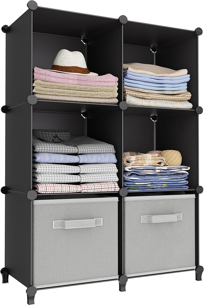 6-Cube Storage Organizer, Closet Organizer Storage Cabinet Shelf Bookcase Bookshelf with Metal Hammer, Storage Cubes Organize