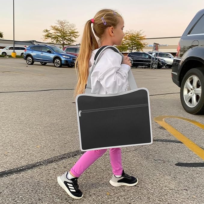 MENZOKE Kids Travel Tray for Toddler Car Seat, Toddler Gift for Boy Activities with Dry Erase Board & iPad Holder Stand, Road