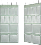 2 Pack- 12 Pocket Over Door Hanging Storage Organizer with 4 Kinds Pouch,Back of Closet Hanging Shelf Storage Organization fo