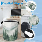 Misty Forest Large Storage Basket Collapsible Laundry Basket Oxford Storage Bin for Toy Bins Gift Baskets Bedroom Clothes Chi