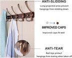 Dseap Wall Mounted Coat Rack - 5 Tri Hooks, Heavy Duty, Stainless Steel, Metal Coat Hook Rail for Coat Hat Towel Purse Robes 