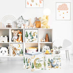 Clastyle 3 pcs Dinosaur Cube Storage Unit Boxes Volcano Kallax Box for Shelves Parents Storage Baskets for Book Clothes Toy O